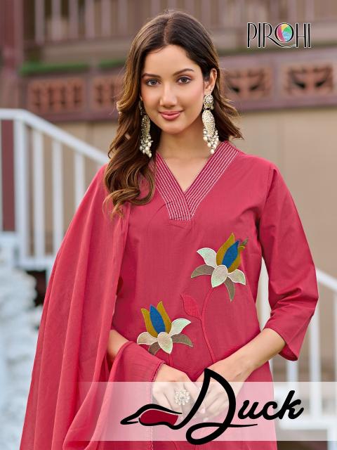 Pirohi duck 3pcs kurtis wholesale